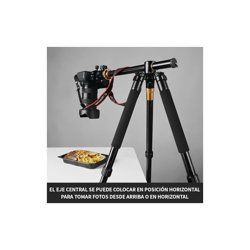 NOVAKA Trípode para Cámara de Aluminio, Eje Central Horizontal 90°