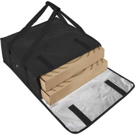 Insulated Food Delivery Bag, 20X20X6 Pizza Delivery Bags for Hot and Cold Food, Commercial, Large Capacity Reusable Warming Bag, Catering Cooler Bag for Rideshare, Warmers for Parties (Black)
