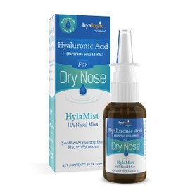 Hyalogic HylaMist - Hyaluronic Acid Nasal Mist - Soothes Dry Nose - Moisturizes Stuffy Nose - Contains Grapefruit Seed Extract with Antioxidant Properties - 2 oz