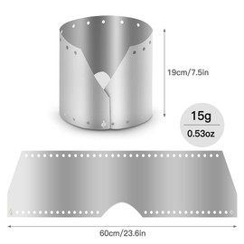 Lixada Wind Shield Ultralight Ultra-thin Titanium Windproof Plate Outdoor Camping Stove Windscreen 15 /19cm Optional