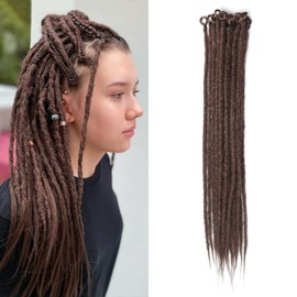 Dsoar Thin 0.6 cm Long Synthetic Dreadlock Extensions Handmade 50 cm 20 Strand Crochet Hair Long Crochet Braids Hip-Hop Style Soft Dreads Hair Extensions
