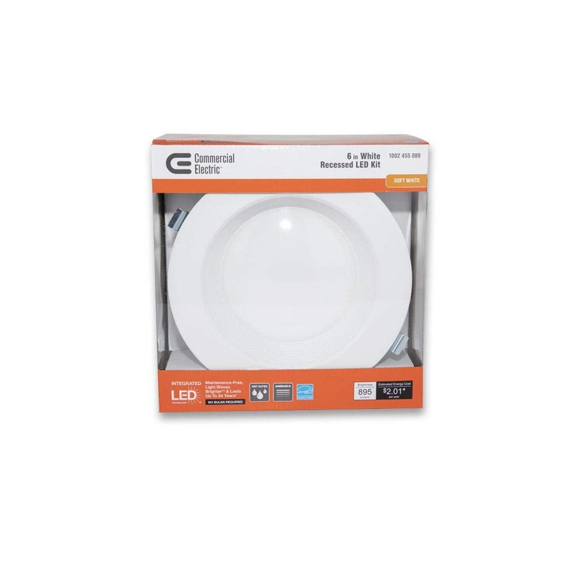 Commercial Electric Easy Up 6" Soft White LED Recessed Baffle