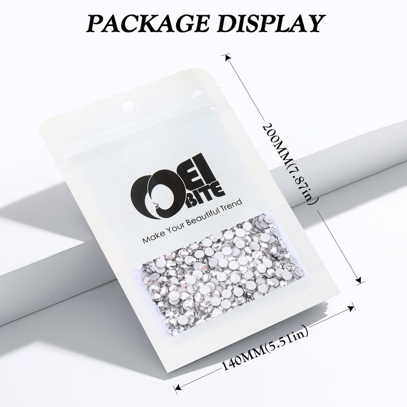 Meibite Silver Flatback Rhinestones, Glass Rhinestones for Nail Art and