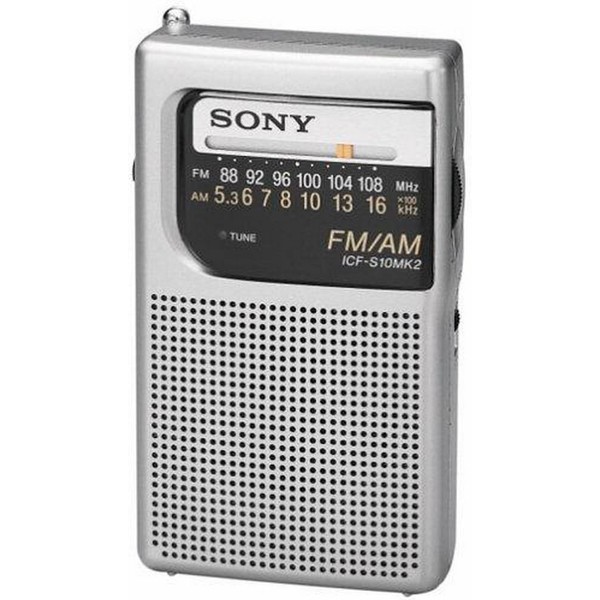 Sony ICF-S10MK2 Pocket AM/FM Radio, Silver