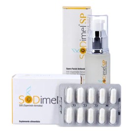 Sodimel Kit Suero Facial Antiedad 30g + Suplemento Antioxidante 60 Capsulas Superoxido Dismutasa SOD Combate los signos de la edad, mejora el sistema inmune y protege de radicales libres Farmapiel