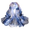 Fukufuku Women's Floral Chiffon Beach Scarf, Scarf, Large, Thin, Spring,