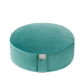 Meditation Cushion Floor Pillow – Supportive Round Cushion for Meditation, Yoga, Pilates, and Relaxation – Filled with Buckwheat Hulls - Removable Faux Suede Cover - Great Gift Idea, Teal