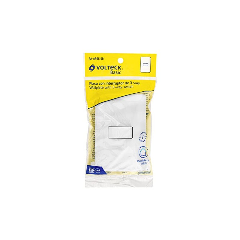 Volteck Basic PA-APSE-EB, Placa armada con 1 interruptor de 3
