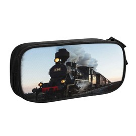 HAOSOFT Pencil Case Cute Dog 14 Pencil Case for Boys Girls Large School Supplies Pencil Case School Pencil Case for School Office Makeup, Steam train, train themed pencil case