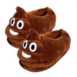 eBoutik - Novelty Poo Plush Stocking Filler Slipper's - Funny Poop Joke Birthday Treat - Christmas Sleepovers Loungewear Funny Xmas Footwear - Medium (5-7)
