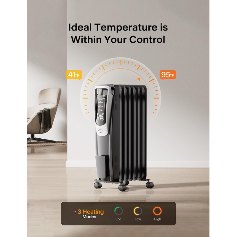PELONIS Radiator Heater for indoor use Large Room with Remote,