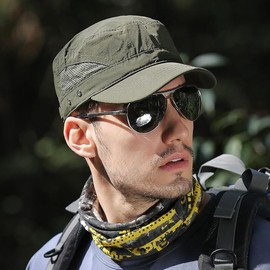 LOJAX Men's Work Cap, Summer, Cool, Quick Drying, Breathable, Baseball Cap, Walking Fishing Hat, armygre