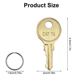 Key for Paper Towel Dispenser, 6 Pack 33043 CAT74 Toilet Paper Dispenser Key with 2 Key Rings, Replacement Keys for Bobrick, Dispenser Keys Compatible with Bobrick 33043 CAT74 Commercial Roll Towel