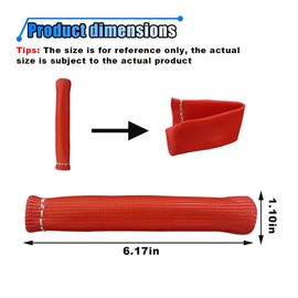 8PCS Spark Plug Wire Heat Shield Sleeve, 1500° Spark Plug Wire Cover Wrap for SBC BBC 350 454, 6 Inch Spark Plug Boot Protector Sleeve, Universal Sleeve Cover Replacement for Most Cars (Red)