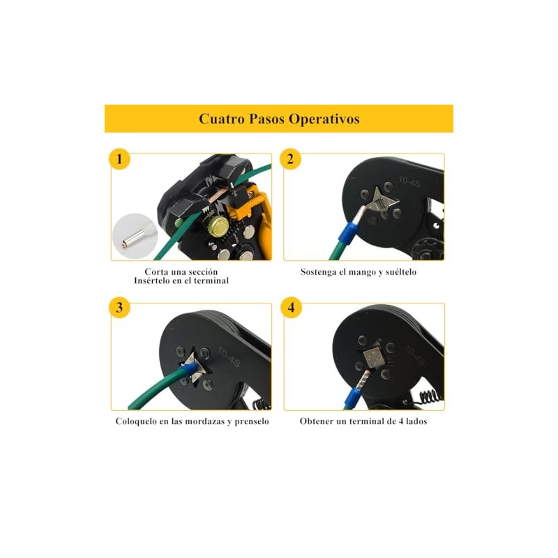 Crimpadora Terminal Cable Eléctrico 1200Pzs, Pinza Pelacable Alicates Alambre Engarzado,