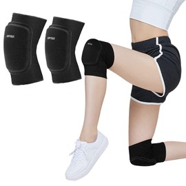 ONTYZZ Children's Knee Sleeves 1 Pair Children's Knee Pads Stretchy Child Knee Brace Support Children Knee Support for Sports Dancing Black/M