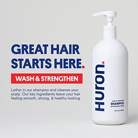 Huron Champú diario Fresh Scent para hombre, mantiene el cabello lleno y fuerte, champú nutritivo para cabello de hombres con aceite de argán y vitami