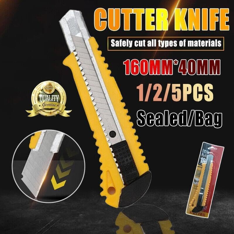 Heavy Duty Box Cutter Pack Snap Off Retractable Blade Long
