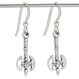 Sterling Silver Minoan Double Ax, Labrys Earrings - SMALL, Double Sided - Handmade, Solid .925