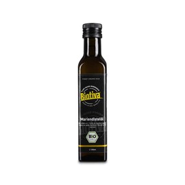 Milk Thistle Oil Cold Pressed Organic 250 ml - Silybum Marianum - Milk Thistle Oil - Mild Nutty - Golden Yellow Colour - Ideal for Soups Artichokes and Pumpkin - Bottled in Germany Biotiva