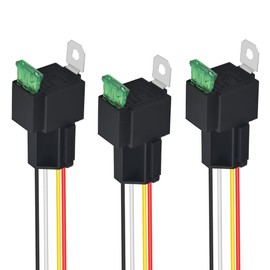 WMYCONGCONG 3 Pack Car Relay with Harness 12V 30A Fused Relay Switch Socket Plug 4-Pin SPST 12 Volt Automotive Relays with Fuse, 14 AWG Harness Socket for Auto Cars