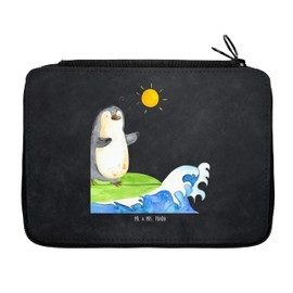 Mr. & Mrs. Panda Parent-New Penguin Surfer Pencil Case, gray, Hand drawn