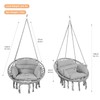 Goutime Hammock Chair, Macrame Hanging Swing Chairs with Cushion and