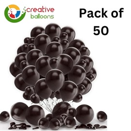 Black Balloons 50 Pack 12 Inch Black Party Decoration Strong Latex Balloons for Kids Birthday Party Weddings Graduation Event Decorations