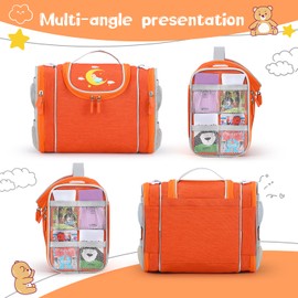 Carrying Case Compatible with Yoto player, Cards Storage Bag with Handle and Shoulder Strap, Travel Storage box for Audio Music Player & Headphone Accessories (Orange)