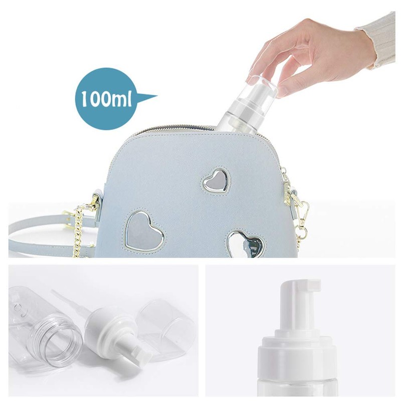 FUTISKY 4-Pack Mini Plastic Foaming Soap Pump Dispenser Bottles, BPA-Free,