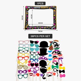 DHSBGWSX 1 Piece Inflatable Photo Frame, 58 Pieces Party Photo Props, Photo Booth Props, Inflatable Party Props, Inflatable Photo Booth Frame, Birthday Props