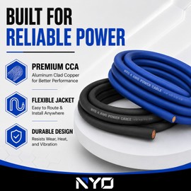 4 Gauge Wire, 50 FT CCA 4 AWG Power Ground Battery Cable