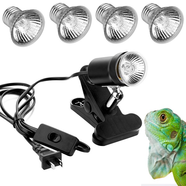 ​Spotted SALAMAER Rotatable Reptile Heat Lamp with 4PCS 50W UVA
