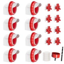 ZenxyHoC Chicken Feeders and Waterers, 8 Ports Chicken Feeder No Waste and 8 Packs Chicken Water Nipples