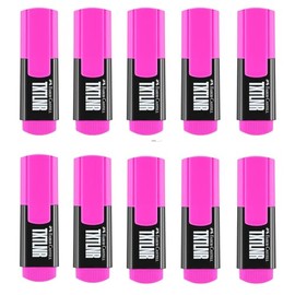 FABER-CASTELL 205253 Highlighter Set TXTLNER Pink, 10 Neon Markers for Children and Adults