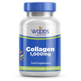 Collagen 1000mg (90 Tablets) from Woods Supplements | Contains Collagen Types I & II | with Copper, Manganese & Vitamin C | Known to Support Bone Strength