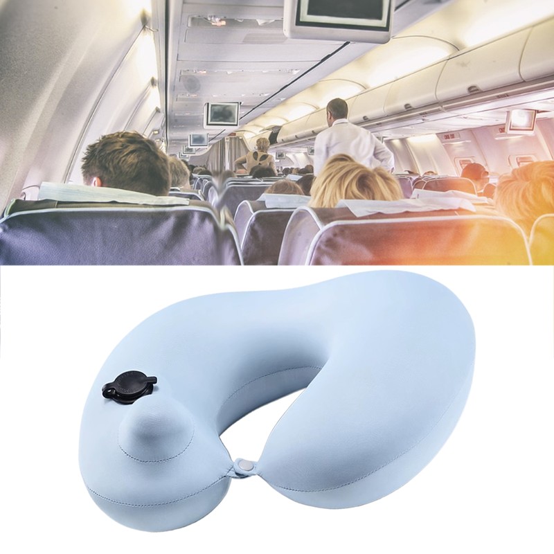 Neck Pillow U Shape Portable Press Inflatable Ice Silk Travel