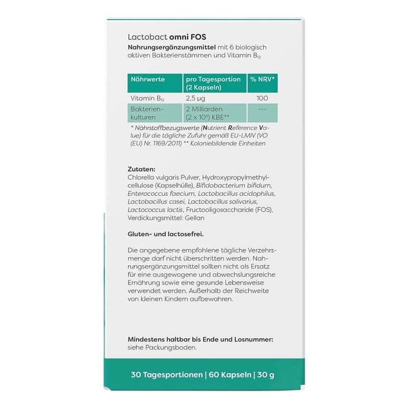 Lactobact Omni FOS magensaftresistente Kapseln