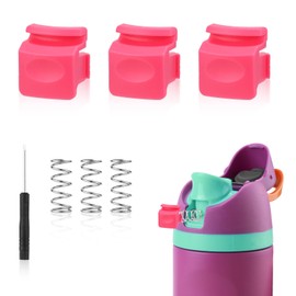 Gosknor 3pcs Replacement Button Compatible with Owala FreeSip 24oz 32oz, Water Bottle Lid Mouth Push Switch Top Cap Seal Stopper Replacement Parts for Owala 16/19/24/32/40oz Accessories(Rose Pink)