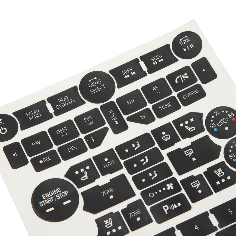 Car Interior Button Repair Decal Set Door Lock Button Decals