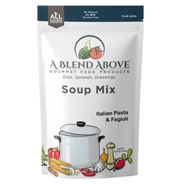 A Blend Above Italian Pasta & Fagioli Soup Mix, Vegan Friendly, All Natural, No MSG, No Preservatives, Low Sodium, 6 Servings, Easy to Make, Quick Cooking, Soup Mix, Homemade Delicious Soup