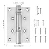 OUNONA Heavy Duty Automatic Self Closing Spring Hinges Stainless Steel