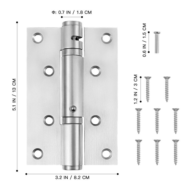 OUNONA Heavy Duty Automatic Self Closing Spring Hinges Stainless Steel