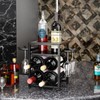 KLM Wine Rack Countertop, 6 Bottle 4 Glass Holder, Modern