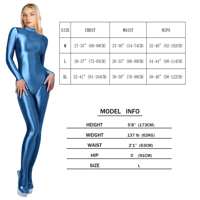 SOFSOT 200D Shiny Full Body Suit, One Piece High Gloss