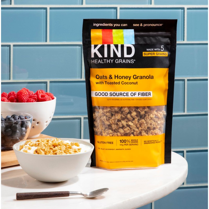 KIND Healthy Grains Granola, Oats & Honey Clusters with Toasted