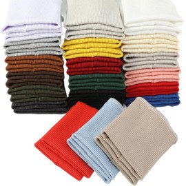 OCTHIRLZ Finished Edge Ribbing Cuff Fabric for Sewing, Stretch Cotton Knit Rib Cuffs Replacement for Jacket Sweater Coat Sleeves (1 Pair, Khaki)