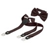 BomGuard Men's Braces 2.5 cm Riveted + Bow Tie, Coffee/Brown,