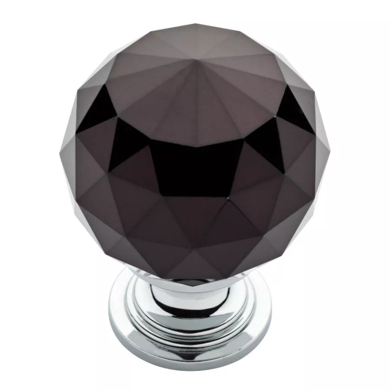 Liberty P30779W-264 1 3/16" Black Faceted Acrylic Polished Chrome Drawer