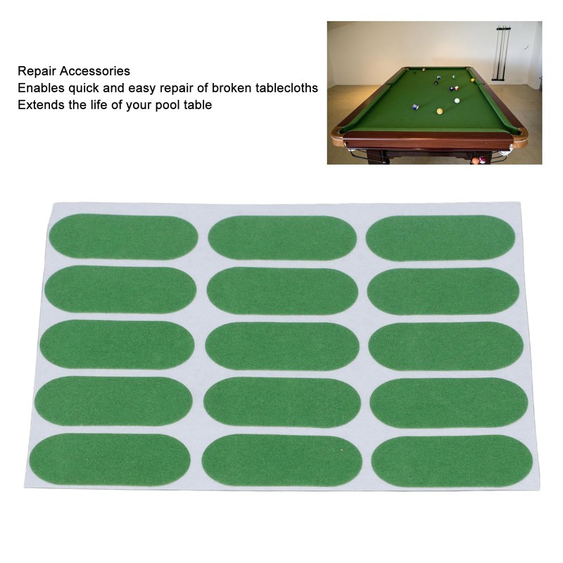 Sunicon Billiard Repair Patches, Billiard Cloth Repair Stickers 15Pcs/1 Sheet